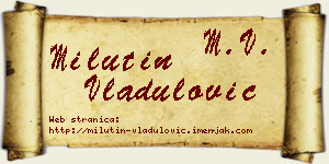 Milutin Vladulović vizit kartica